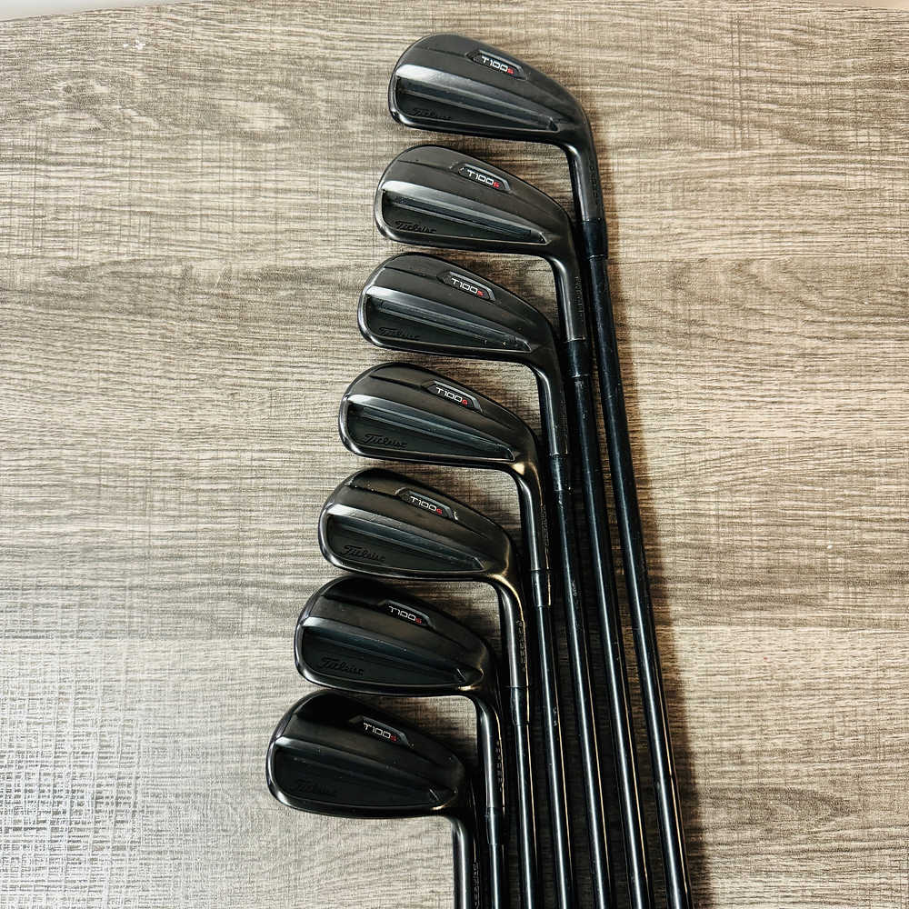 +1/2" Black T100S 2021 Iron Set 4-P / AMT White Steel, Stiff